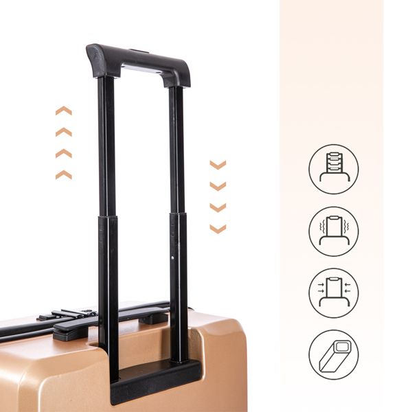 2 Piece Travel Luggage Set Hard shell Suitcase with Spinner Wheels 18' Underseat luggage and 14' Comestic Travel case Toiletry box Champagne