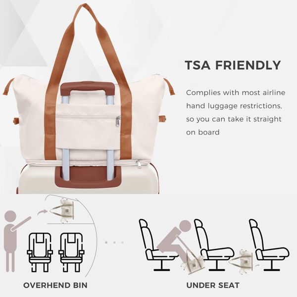 Luggage Sets 4 Piece, 20-inch with USB Port, Expandable ABS Durable Suitcase with Travel Bag, Cup Holder, ABS Hard Shell Luggage with Spinner Wheels, beige and brown
