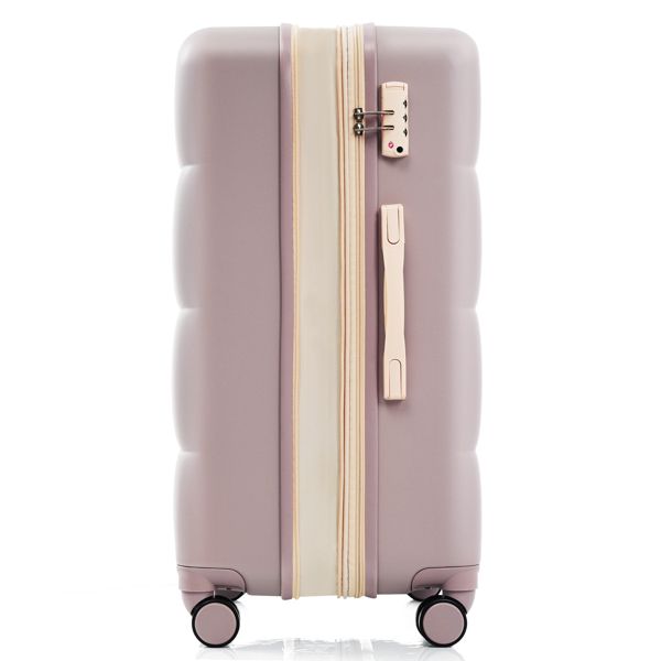 3-Piece Luggage Set with 20" Front-Opening Carry-On, 28" Expandable Suitcase, and Expandable Travel Bag, RosyBrown