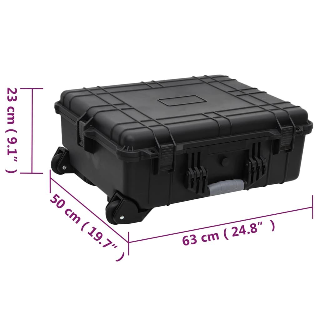 Wheeled Flight Case Black 24.8"x19.7"x9.1" PP