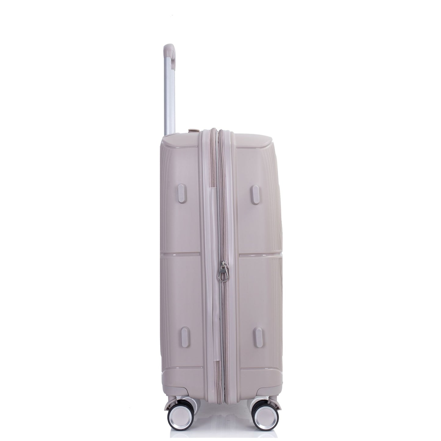 Expandable Hardshell Suitcase Double Spinner Wheels PP Luggage Sets Lightweight Durable Suitcase with TSA Lock,3-Piece Set (20/24/28) , Griege