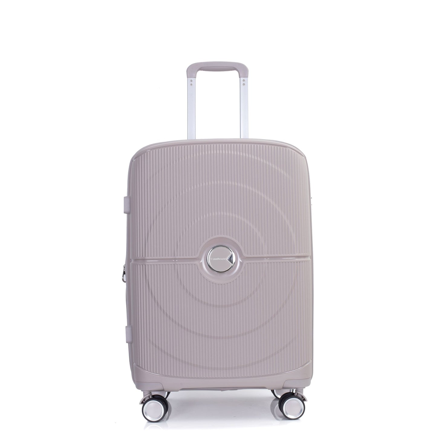 Expandable Hardshell Suitcase Double Spinner Wheels PP Luggage Sets Lightweight Durable Suitcase with TSA Lock,3-Piece Set (20/24/28) , Griege