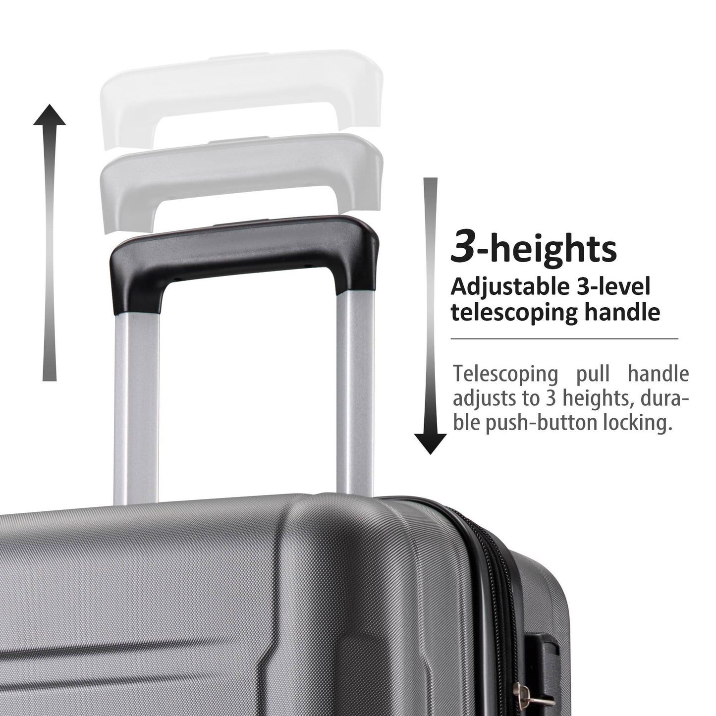Expanable Spinner Wheel 2 Piece Luggage Set ABS Lightweight Suitcase with TSA Lock 20inch+24inch
