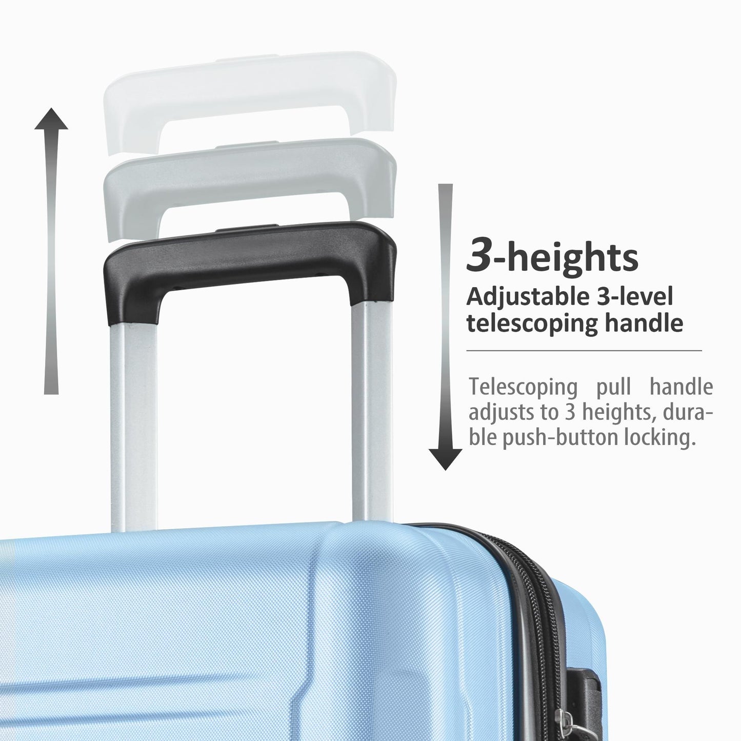 Expanable Spinner Wheel 2 Piece Luggage Set ABS Lightweight Suitcase with TSA Lock 20inch+28inch