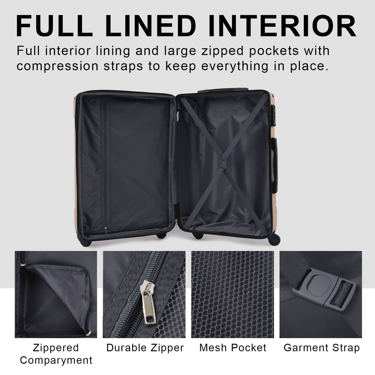 Hardshell Luggage Spinner Suitcase with TSA Lock Lightweight Expandable 28'' (Single Luggage)