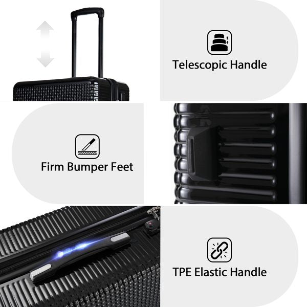 Luggage Sets 3 Piece Hardshell Suitcases with Wheels, Lightweight Expandable Travel Luggage with TSA Lock, Carry-on, Checked Luggage(20inch 24inch 28inch)