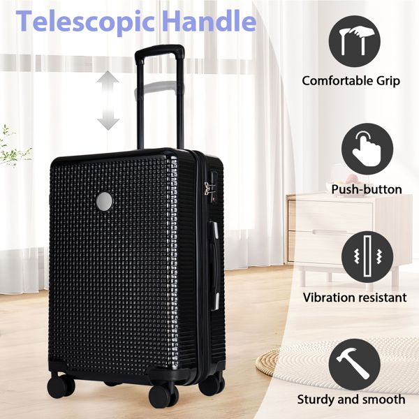 Luggage Sets 3 Piece Hardshell Suitcases with Wheels, Lightweight Expandable Travel Luggage with TSA Lock, Carry-on, Checked Luggage(20inch 24inch 28inch)