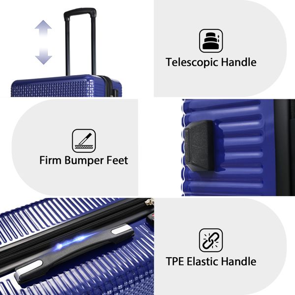 Luggage Sets 3 Piece Hardshell Suitcases with Wheels, Lightweight Expandable Travel Luggage with TSA Lock, Carry-on, Checked Luggage(20inch 24inch 28inch)