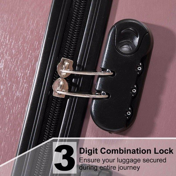 4 Piece Luggage Set PC Material Hard Shell Suitcase with Spinner Wheels Lightweight Suitcase Set Silver