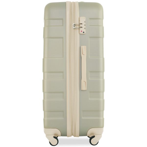 Luggage Sets New Model Expandable ABS Hardshell 3pcs Clearance Luggage Hardside Lightweight Durable Suitcase sets Spinner Wheels Suitcase with TSA Lock 20''24''28''( golden green amd beige)