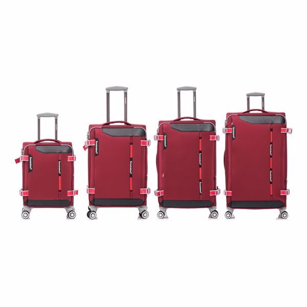 Softside Upright Luggage Set Expandable, Lightweight,4-Piece (20//24/28/32) ,Claret Red